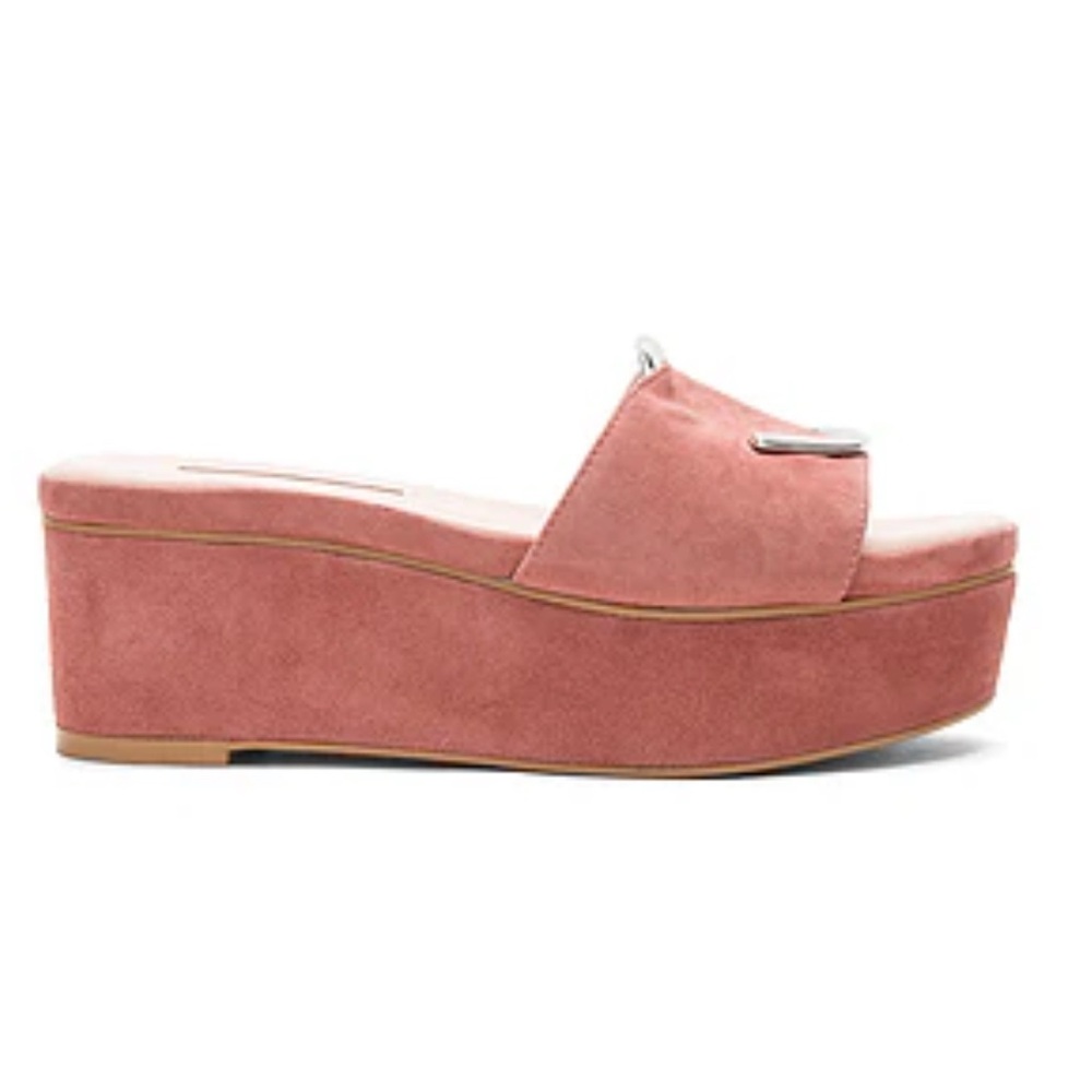 AVEC LE FILLES Addison Platform Sandal in Dusty Rose Suede NIB SZ 5 $148 S2 #193